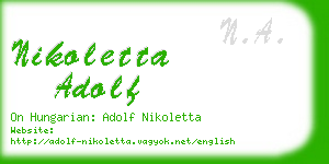 nikoletta adolf business card